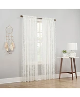 Ariella Floral Lace Sheer Rod Pocket Curtain Panel