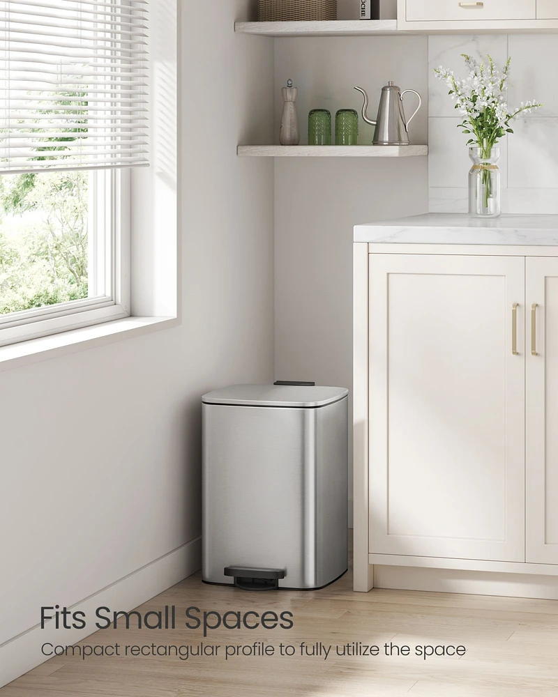 Slickblue 5.2-Gallon (20L) Stainless Steel Trash Can, Kitchen Garbage Bin with Durable Design