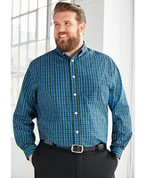 KingSize Men's Long Sleeve Wrinkle-Free Plaid Shirt