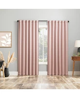 Aria Magnetic Closure Theater Grade 100% Blackout Back Tab Curtain Panel Pair