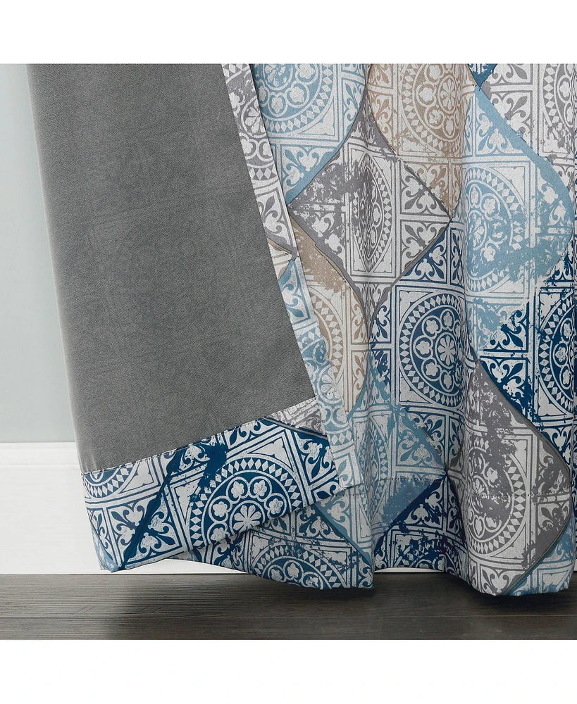 Lawson Global Medallion Print Room Darkening Grommet Curtain Panel