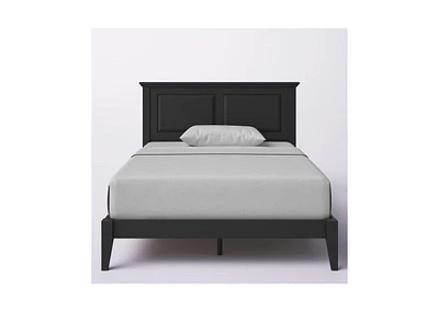 Sturdy Traditional Bed Frame with Headboard – Platform Design Wood Slats for Bedroom Decor