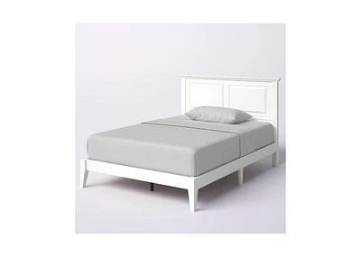 Sturdy Traditional Bed Frame with Headboard – Platform Design Wood Slats for Bedroom Decor