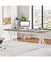 Tribesigns 70.8-Inch Executive Desk, Large Computer Office Desk Workstation, Modern Simple Style Laptop Study Writing Table Business Furniture fo
