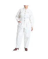Eloquii Women's Gold Hardware Denim Jumpsuit