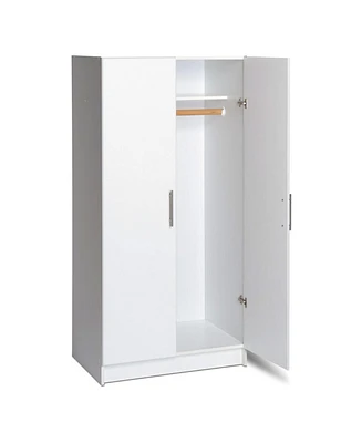 2-Door Wardrobe Cabinet with Hanging Rail and Storage Shelf – Freestanding Armoire Closet for Bedroom or Entryway