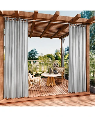 Awesome Home Outdoor Cabana Stripe Uv Protected Privacy Tab Top Curtain Panel, 52"x84"