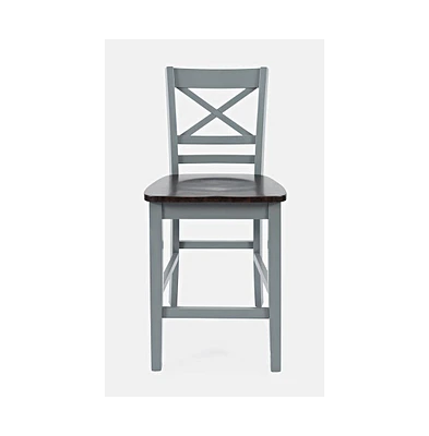 Jofran Asbury Park Solid Acacia Farmhouse X Back Stool (Set of 2