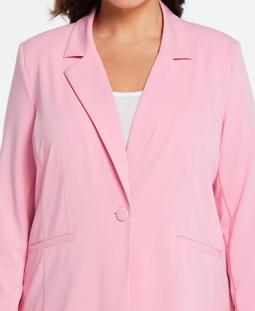 Rafaella Plus Size Single Breasted Blazer Jacket