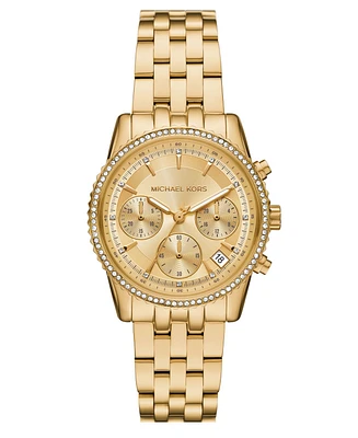 Michael Kors Women's Mini Bryant Chronograph Gold-Tone Stainless Steel Watch, 35mm