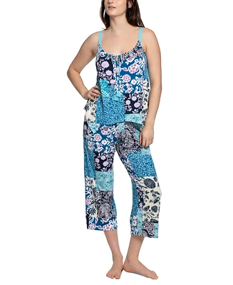 Linea Donatella Women's Maliah Knit Cropped Pants Pajama Set