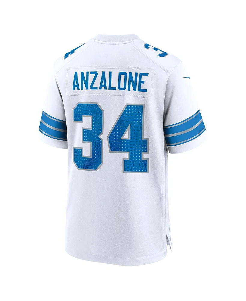 Nike Men's Alex Anzalone White Detroit Lions Game Jersey