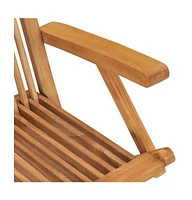 Folding Patio Chairs 2 pcs Solid Teak Wood