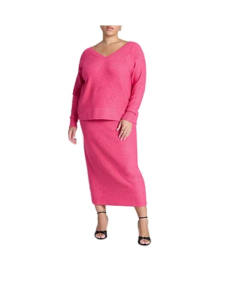 Eloquii Women's Sequin Sweater Skirt