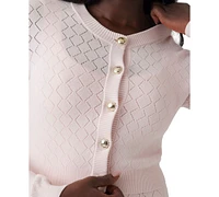Guess Women's Holland Pointelle Raglan-Sleeve Cardigan