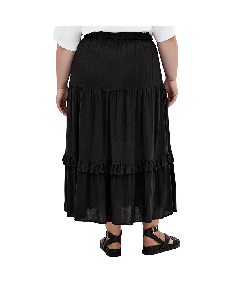 Plus Devine Beauty Plain Skirt