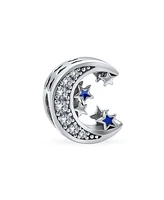 Bling Jewelry Celestial Crescent Moon Star Charm Bead in Sterling Silver European Bracelets