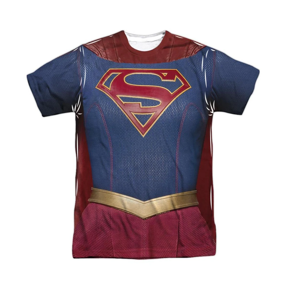 Supergirl Mens Uniform Short Sleeve Adult Poly Crew Tee / T-Shirt