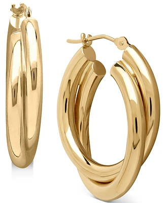 Double Hoop Earrings in 14k Gold
