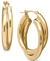 Double Hoop Earrings in 14k Gold
