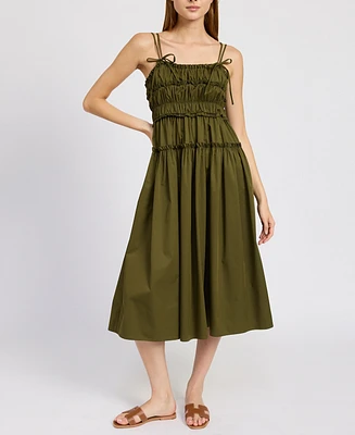 En Saison Women's Marianne Gathered Sleeveless Midi Dress
