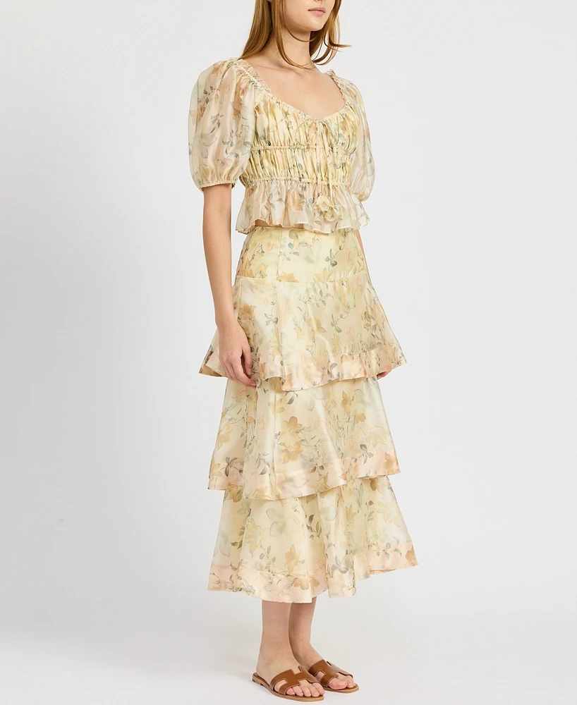 En Saison Women's Elliot Organza Maxi Skirt