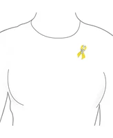Bling Jewelry Set of 3 Ribbon Brooch Pin for Awareness Support Peace Cancer Survivor