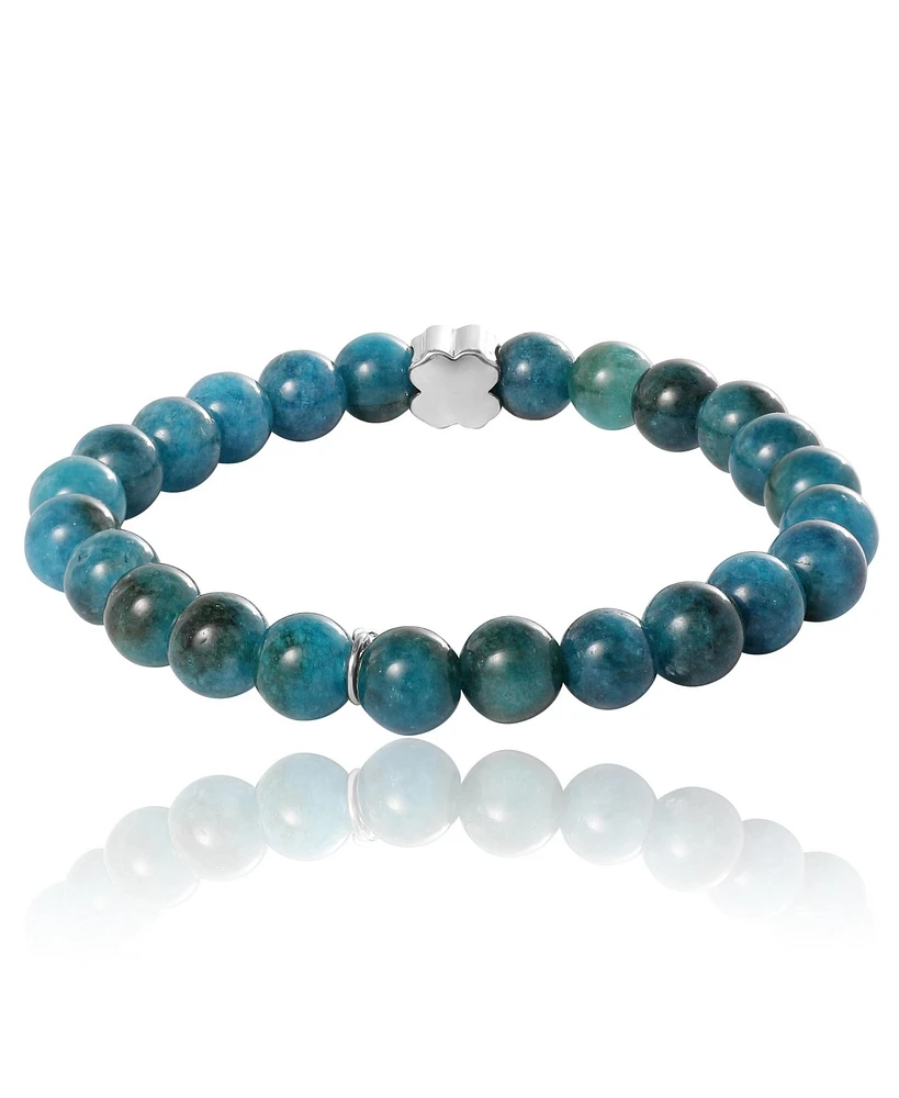 Lucky Brand Blue Teal Jade Stretch Bead Bracelet