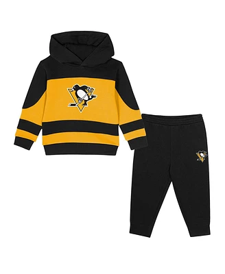 Outerstuff Toddler Black/Gold Pittsburgh Penguins Puck Hero Fleece Hoodie and Sweatpants Set