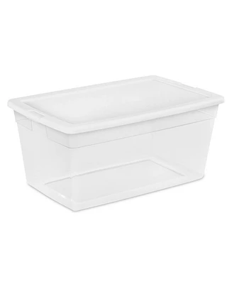 Sterilite 90 Quart Storage Box Container with Clear Base & White Lid, (8 Pack)