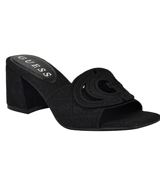 Guess Women's Galsee Quattro-g Cutout Block Heel Sandals