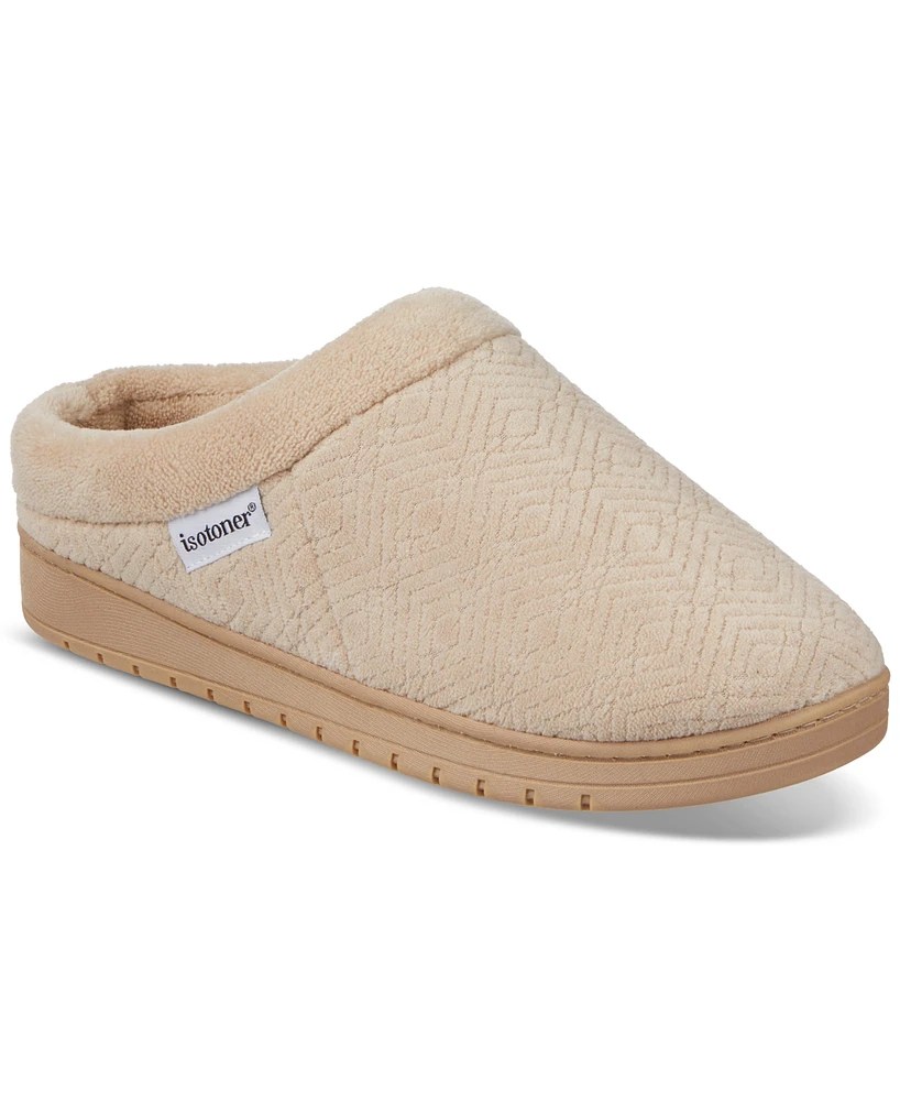 Isotoner Signature Women's Gemma Diamond Microterry Clog Slippers
