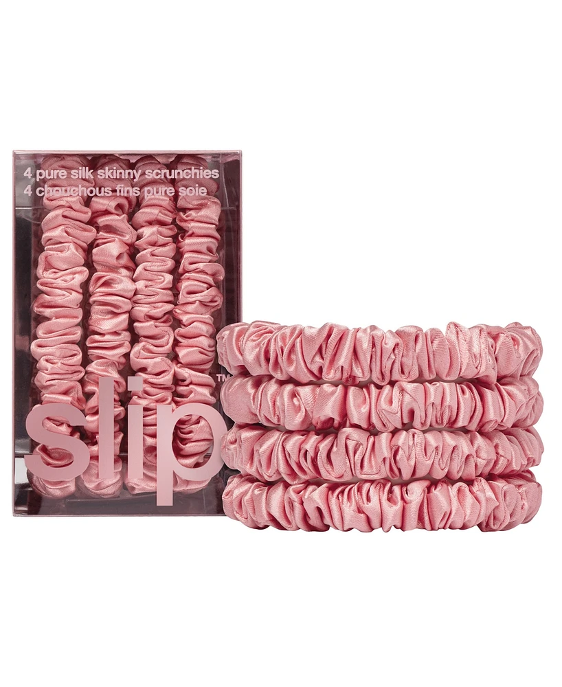 Slip 4-Pc. Pure Silk Back-to-Basics Skinny Scrunchies Set