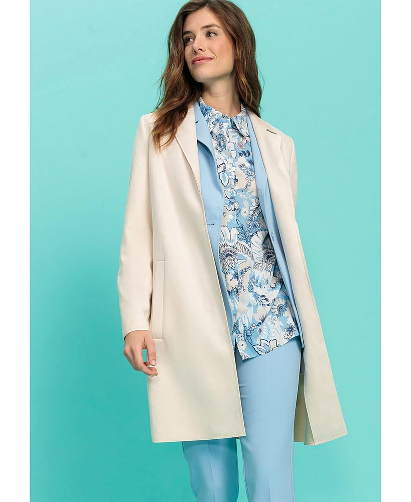 Olsen Women's Long Line Faux Suede Jacket