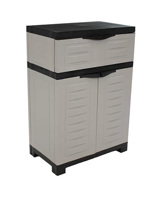 Versatile Plastic Storage Cabinet with Adjustable Shelf - 34.5"