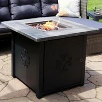 Outdoor Smokeless Patio Propane Gas Fire Pit Table with Lava Rocks - 30" Square
