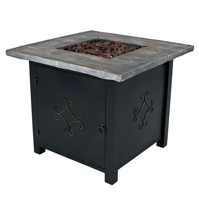 Outdoor Smokeless Patio Propane Gas Fire Pit Table with Lava Rocks - 30" Square