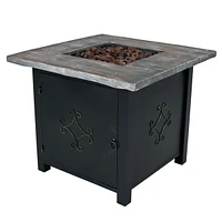 Outdoor Smokeless Patio Propane Gas Fire Pit Table with Lava Rocks - 30" Square
