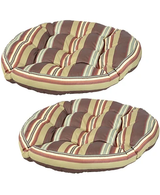 Indoor/Outdoor Large Round Tufted Floor Meditation or Chair Cushion - 22" 2pk