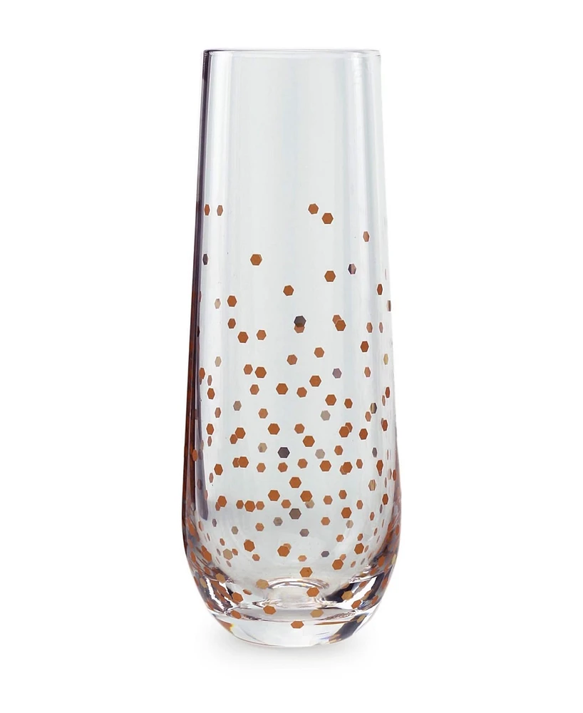 Jay Imports Confetti Gold Stemless Flutes