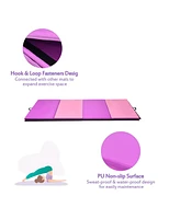 Gymax Folding Panel Gym Fitness Exercise Gymnastics Mat 4' x 10' x 2''