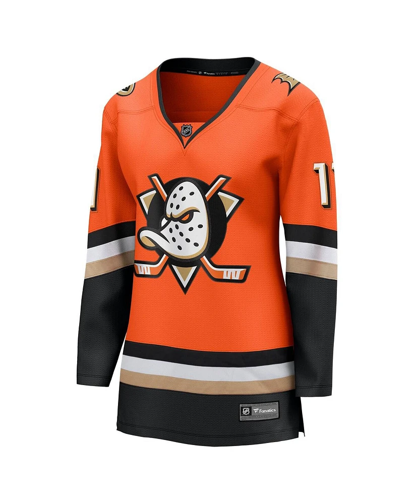 Fanatics Women's Trevor Zegras Orange Anaheim Ducks Home Premier Breakaway Player Jersey