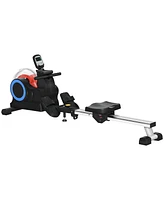 Soozier Foldable Water Rowing Machine with Wheels for Home Gym