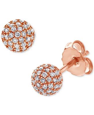 Diamond Small Fireball Stud Earrings (3/8 ct. t.w.) in 10k Rose Gold