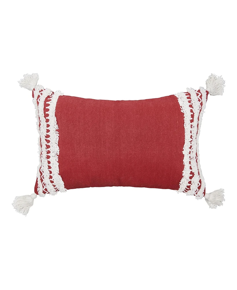 14" x 22" Neil Garnet Woven Lumbar Accent Throw Pillow