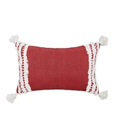 14" x 22" Neil Garnet Woven Lumbar Accent Throw Pillow