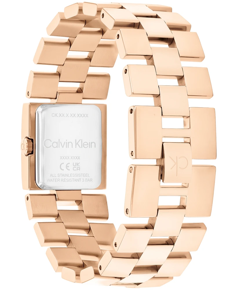 Calvin Klein Women's Ck Meridian Rose Gold Tone Stainless Steel Bracelet Watch, 22mm