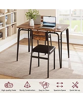 Dining Table for 4, Small Table and Chairs Set of 4, Square Dinette Set for 4, Dinner Table Set, 5 Piece Kitchen & Dining Room Sets for Small Space, A