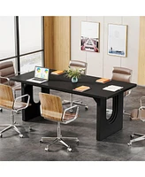 Tribesigns Modern Executive Desk, 70.9" Large Office Computer Conference Table Meeting Room Table, Simple Workstation Business Furniture fo
