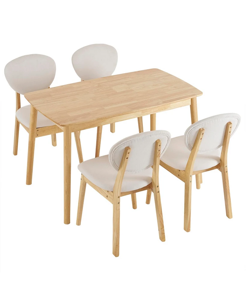 Slickblue Dining Table and Chair Set with 1 Table and 4 Chairs for Stylish and Functional Dining Space